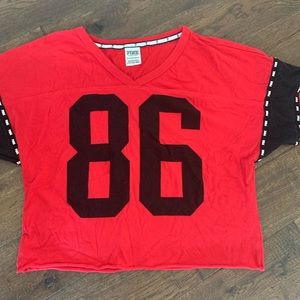 PINK VS red 86 cropped jersey